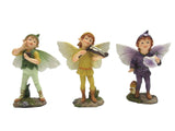 Pacific Giftware Mini Fairy Garden Boy Fairies Set of 3 Decorative Mini Garden of Enchantment Figurine 3 Inch Starter Kit