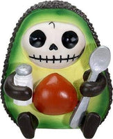 SUMMIT COLLECTION Furrybones HASS Signature Skeleton in Avocado Costume Holding onto a Salt Shaker and Spoon