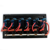 6-Gang Boat Circuit Breaker Panel With Rocker Switches 182.5×100mm Marine Yacht