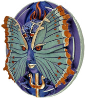 Psyche - Spirit Goddess of Growth & Transformation Round Wall Plaque Designed by Oberon Zell 5.75 Inches Diameter