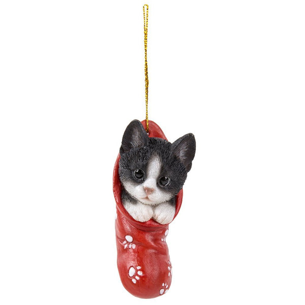 Pacific Giftware Kitten Ornament in Holiday Sock Decorative Holiday Festive Christmas Hanging Ornament