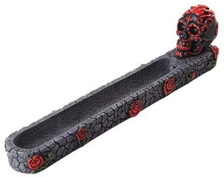 PTC 10 Inch Rose Day of The Dead Incense Burner Statue Figurine