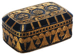 Egyptian Themed Winged Scarab Amulet Lotus Black and Gold Jewelry Box