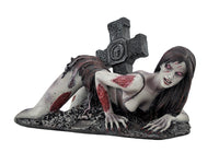 Undead Zombie Stripper Crawling Out of Grave Statue Figurine