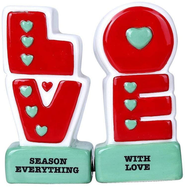Pacific Giftware L.O.V.E Season Everything with Love Ceramic Magnetic Salt and Pepper Shaker Set