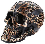 Pacific Giftware Celtic Pattern Cross Black and Gold Collectible Skull Home Decor Gift