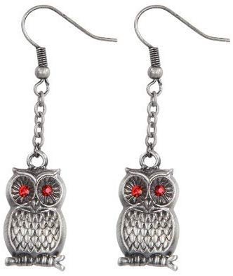 Wise Owl Pewter Earrings Jewelry- Mystica Collection by Pacific Giftware