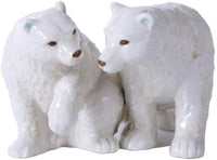 Mr. and Mrs. Polar Bear 3 inch Ceramic Stoneware Salt and Pepper Shaker Set