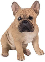 ABZ Brand Large French Bulldog Sitting Statue with Glass Eyes Like Real Dog Figurine