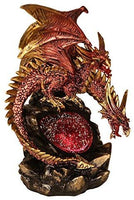 Double Headed Red Dragon LED Lighted Geode Rock Cavern Figurine