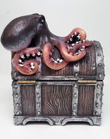 Decorative Davy Jones Locker Treasure Chest with Octopus Collectible Trinket Box 5 Inches