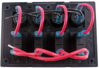 12V 4 Gang LED Indicator Boat Rocker Switch Panel Circuit Breaker Auto Fuses