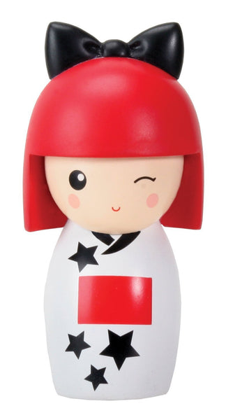 Kokeshi Kirara Little Japanese Girl In White Kimono Figurine