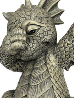 Hip-Hop Dabbing Dancing Dragon Garden Display Decorative Accent Sculpture Stone Finish 10 Inch Tall