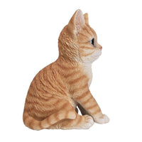 Realistic Orange Tabby Kitten Collectible Glass Eyes Life Size Figurine