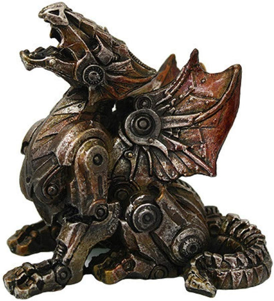 Steampunk Metal and Gears Dragon Figurine Mythical Fantasy Decoration Steam Punk