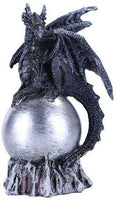Pacific Giftware Small Winged Guardian Dark Dragon on Orb