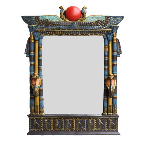 Large Egyptian Beautiful Wall Mirror Plaque Made of Polyresin