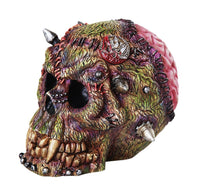 Pacific Giftware Grotesque Monster Frankenstein Skull Figurine Gothic Fantasy Collectible Protruding Spikes Exposed Brain