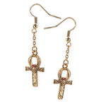 EGYPTIAN SCARAB GOLDEN STUB EARRINGS PEWTER ALLOY