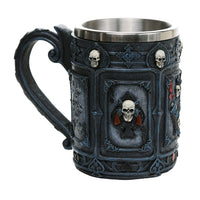 Pacific Giftware Poker Skull Dead Man's Hand Poker Skull Mug Tankard 6.25 Inch Tall