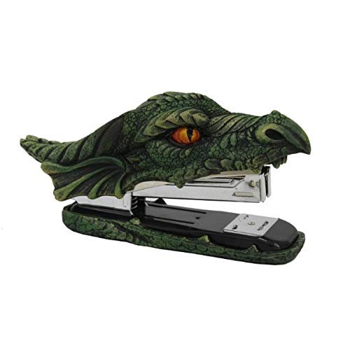 PT Dragon Green Head Golden Eyes Decorative Functional Stapler Figurine Office Desktop Stationery