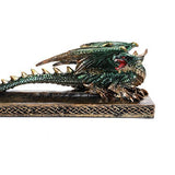 Pacific Giftware Medieval Fantasy Celtic Green Dragon Figurine Incense Burner