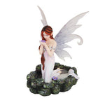 White Water Princess Fairy Kneeling in Pond Mystical Statue Figurine