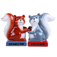 Pacific Giftware Squirrel Family Tree Full of Nuts Ceramic Magnetic Salt and Pepper Shaker Set