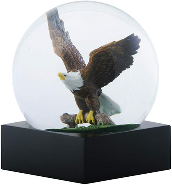 YTC Spreaded Wings Bald Eagle Standing on a Branch in Water Globe