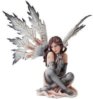14 Inch Winter Wonderland Snowflake Winged Fairy Statue Figurine