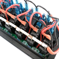 6-Gang Boat Circuit Breaker Panel With Rocker Switches 182.5×100mm Marine Yacht