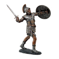 Medieval Warrior Knight In Furious Battle Roman War Collectible Figurine 9H