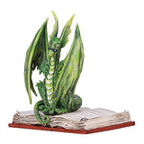 Pacific Giftware Amy Brown Book Green Scholar Dragon Statue Home Decor