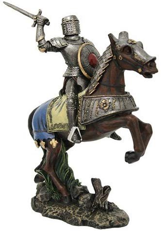 Chivalry Knight on Horse Collectible Made of Polyresin