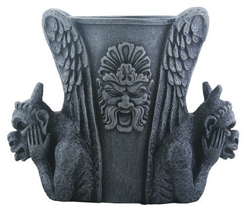 Grey Screaming Gargoyle Embellished Multiuse Decorative Utility Holder