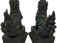 Chinese Guardian Lions Foo Dogs Bronzed Finish Statue Bookends