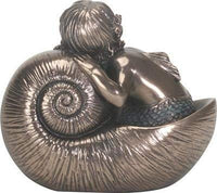 Art Nouveau Merbaby Sleeping Snugly On Nautalis