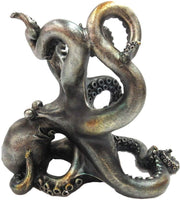 Pacific Giftware Rustic Silver Octopus Wine Holder 7.5 Inch Tall Tabletop Bar Counter Decorative Sculpture