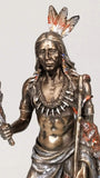 Pacific Giftware Indian Chief Holding Ceremonial Pipe Collectible Figurine 9 Inch Tall