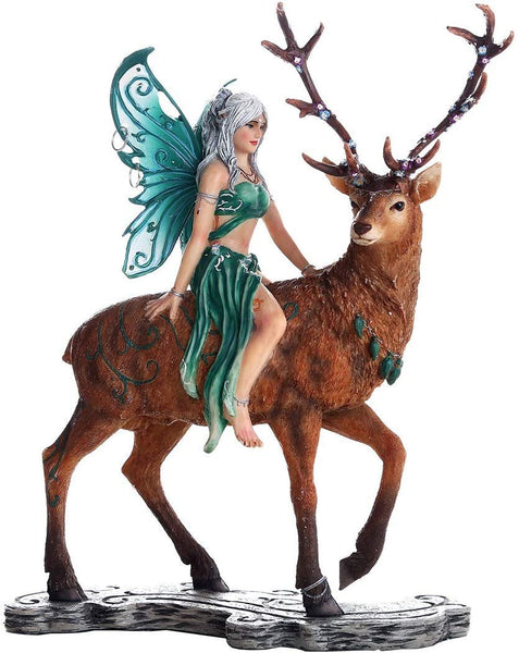 Pacific Giftware Decorative Companion Fairy Ayala with Stag Collectible Decorative Statue 9.5H