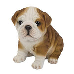 Pacific Giftware English Bulldog Puppy Statue Realistic Looking Glass Eyes