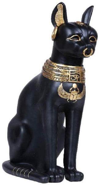 ABZ Brand Large Ancient Egyptian Guardian Standing Bastet Cat Figurine Statues