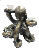 Pacific Giftware Rustic Silver Octopus Tentacles Tea Light Holder Candelabras Tabletop Decorative Accent 12.5 Inch Tall