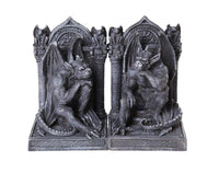 Pacific Giftware Gothic Thinker Gargoyle Sculpture Stone Finish Book Ends Set 6.75 Inches Tall