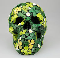 Lucky Clover Shamrock Skull Irish Saint Patrick's Day Collectible Figurine Decor