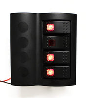 Bandc 4 Gang Marine Boat Bridge Control Switch Panel with LED Rocker Circuit Breaker