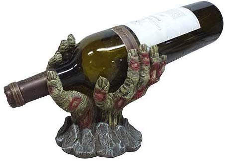 Pacific Giftwaee Walking Undead Horror Zombie Hands Wine Bottle Holde, Dining Room Tabletop Wine Rack Decor or Decorative Zombie Sculptures, 6" L