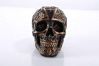 Pacific Giftware Celtic Pattern Cross Black and Gold Collectible Skull Home Decor Gift