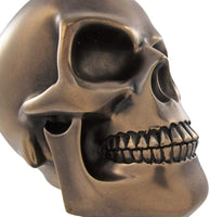 PTC 5.38 Inch Polished Bronze Finish Skeleton Skull Statue Figurine